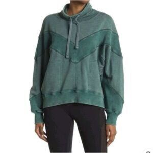 Free People FP Movement Green Mock Neck Pullover Sweatshirt Top XS
